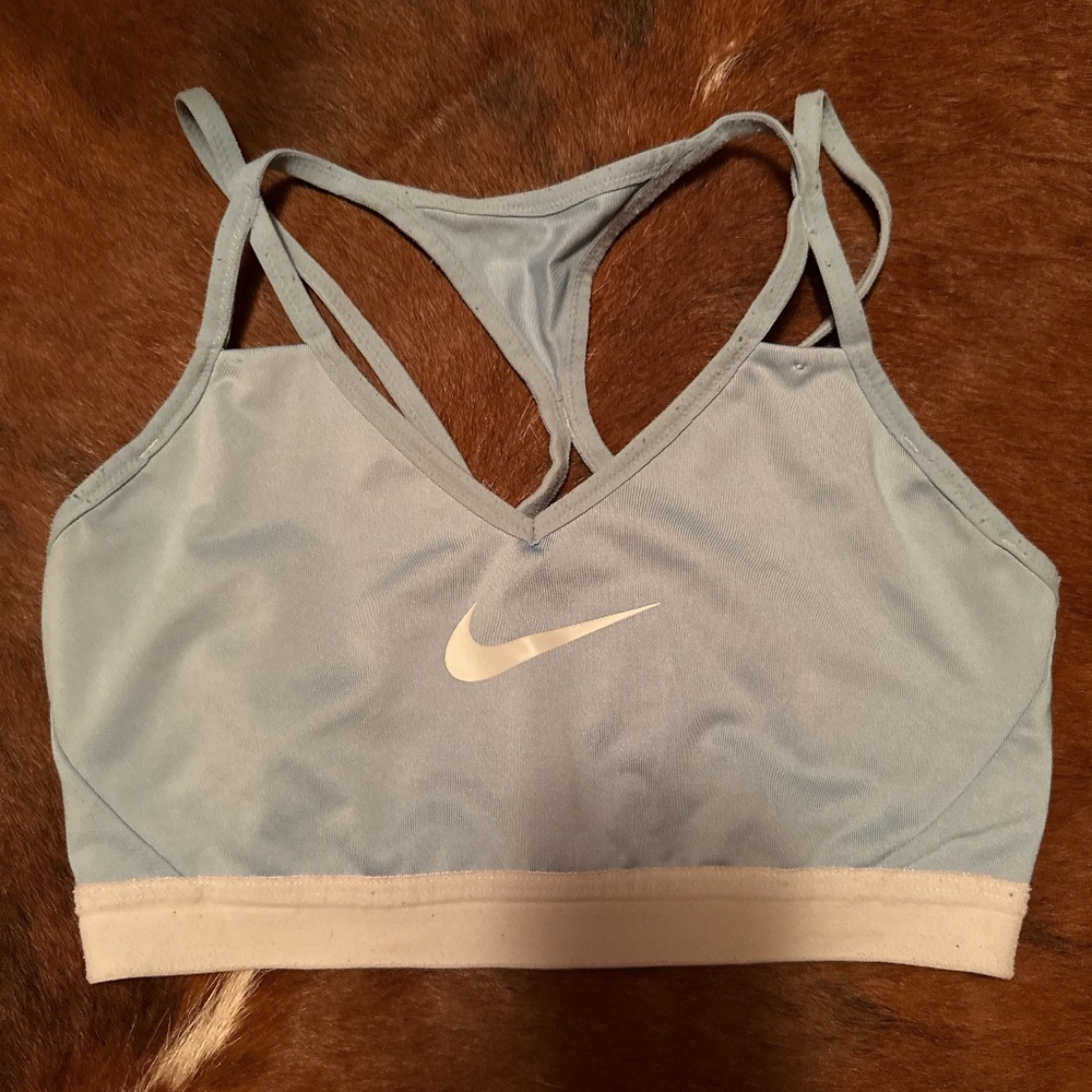 Blue Nike sports bra